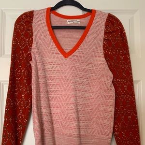 Anthropologie Women’s Red and Pink Sweater - Medium